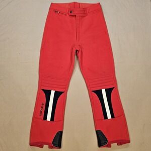 Descente Pants Men's 32L Red Pull-On Snowpants Winter Gear Slalom Insulated READ